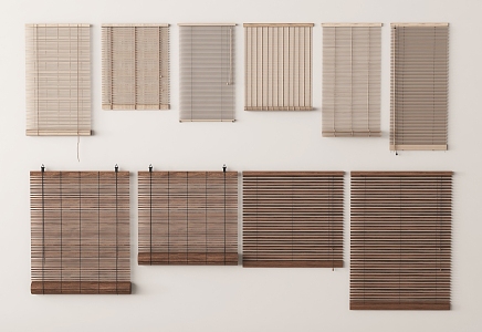 Chinese venetian blinds bamboo blinds roller blinds 3d model