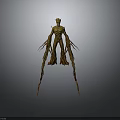 Fantasy Tree Creature With Wooden Body Multiple Limbs And Green Head