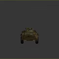 Armored Military Vehicle With Camouflage Pattern Six Wheels And Turret Cannon