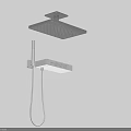 Modern Shower System With Square Rainfall Head Handheld Sprayer And Control Panel