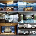 Light Luxury Wine Cabinet Bar Counter Water Bar Area Water Bar Counter Bar Tai Island Table Wine Cabinet Multi-style Wine Cabinet Island Table Water Bar Bottle Ornaments Combination 3d model