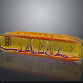 Skin Structure 3D Model Showing Yellow Outer Layer Red Blue Vessels And Hair Like Structures
