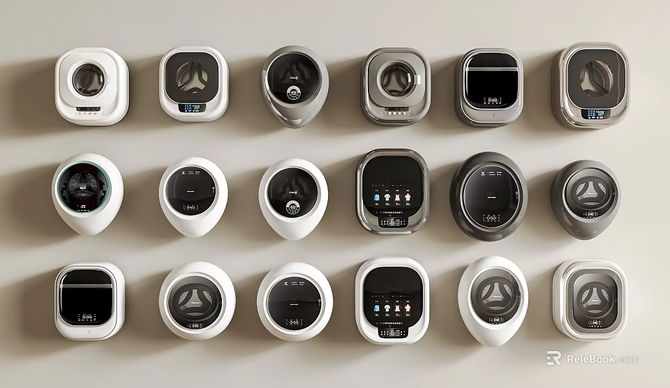 Various Design Washer Control Panels For Modern Washing Machines 3d model