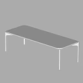 Minimalist White Rectangular Dining Table With Sleek Surface And White Legs