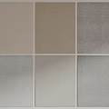 Four Different Textured Square Rugs with Neutral Tones and Woven Patterns