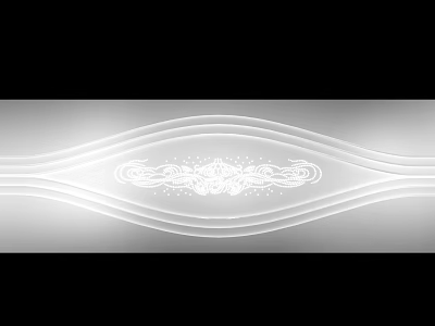 Modern Background Wall Design With White Wavy Lines And Decorative Pattern 3d model