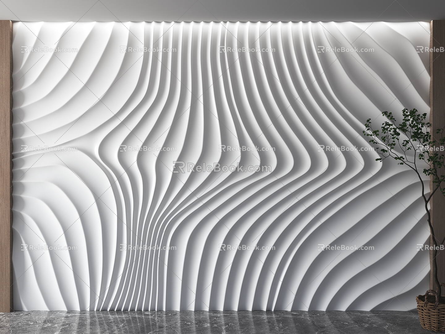 Modern background wall special-shaped corrugated background wall wave background wall sofa background water pattern background wall special-shaped background wall 3d model