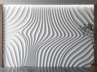 Modern background wall special-shaped corrugated background wall wave background wall sofa background water pattern background wall special-shaped background wall 3d model