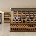 Modern Tobacco and Liquor Store Interior With Moutai Area And Display Shelves And Checkout Counter
