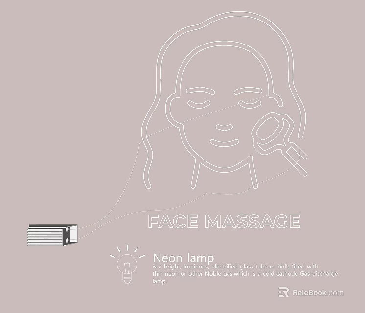 Advanced Neon Lamp Combination With Modern Design For Face Massage Therapy 3d model 