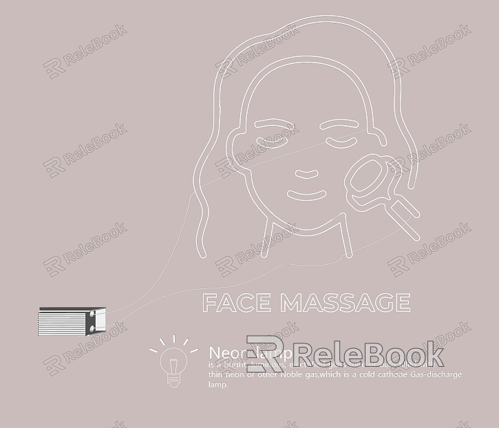 Neon glow word beauty portrait pattern model