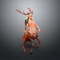 3D Fantasy Mythical Character With Deer Antlers Human Upper Body And Deer Lower Body