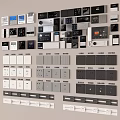 Modern Decorative Switch Panels With Various Colors And Styles For Home Interior Use 3d model