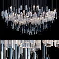 Elegant Modern Crystal Chandelier Featuring Hanging Transparent Glass Rods For Interior Lighting