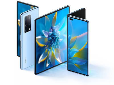 Foldable Smartphones With Vibrant Flower Pattern Screens And Modern Sleek Design 3d model