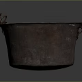 Vintage Copper Household Basin With Weathered Finish Rustic Design And Handles