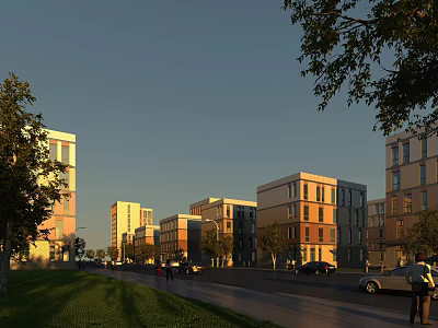 Modern Industrial Factory Building Complex With Multiple Structures Road Green Landscape And Pedestrian Area 3d model