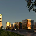 Modern Industrial Factory Building Complex With Multiple Structures Road Green Landscape And Pedestrian Area