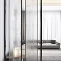 Modern Interior Room Dividers With Glass Panels Vertical Lines And Metal Frames