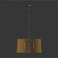 Modern Minimalist Brown Woven Chandelier With Metal Chain For Living Room Decor