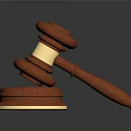 Classic Wooden Gavel Household Essential With Golden Accent And Stable Base Design