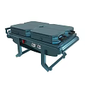 Blue Portable Electric Griddle With Double Plates Control Knobs And Stand 3d model