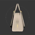 Elegant White Leather Handbag With Golden Hardware And Adjustable Shoulder Strap 3d model