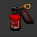 Red Fire Extinguisher with Yellow Handle and Black Components Safety Equipment from FIRE CO Label