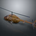 Orange Helicopter Featuring Main Rotor Fuselage And Tail Rotor Details 3d model