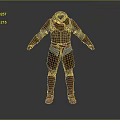Brown Leather Medieval Armor Featuring Blue Belt And Detailed Design 3d model