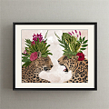 Modern Animal Painting Brown Living Room Animal Leopard Decorative Painting 3d model