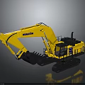 Yellow Komatsu Crawler Excavator With Large Bucket Cab And Track Structure