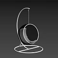 Modern Hanging Swing Chair With Circular Seat And Metal Stand Design