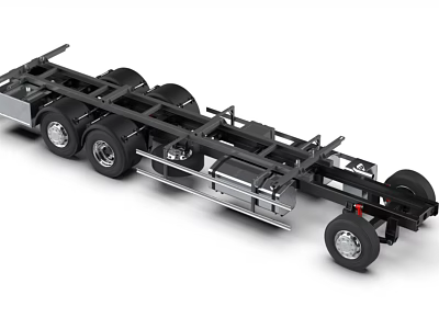Heavy Duty Multi Wheel Metal Trailer Chassis For Industrial Transport 3d model