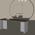 Cosmo modern dining table solid wood dining table 3d model