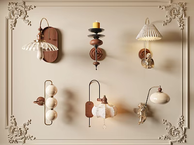 Unique Shaped Wall Lamps With Various Artistic Designs For Home Decor Lighting 3d model