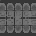 Modern Dining Table Set With Gray Upholstered Chairs Tableware And Floral Centerpiece