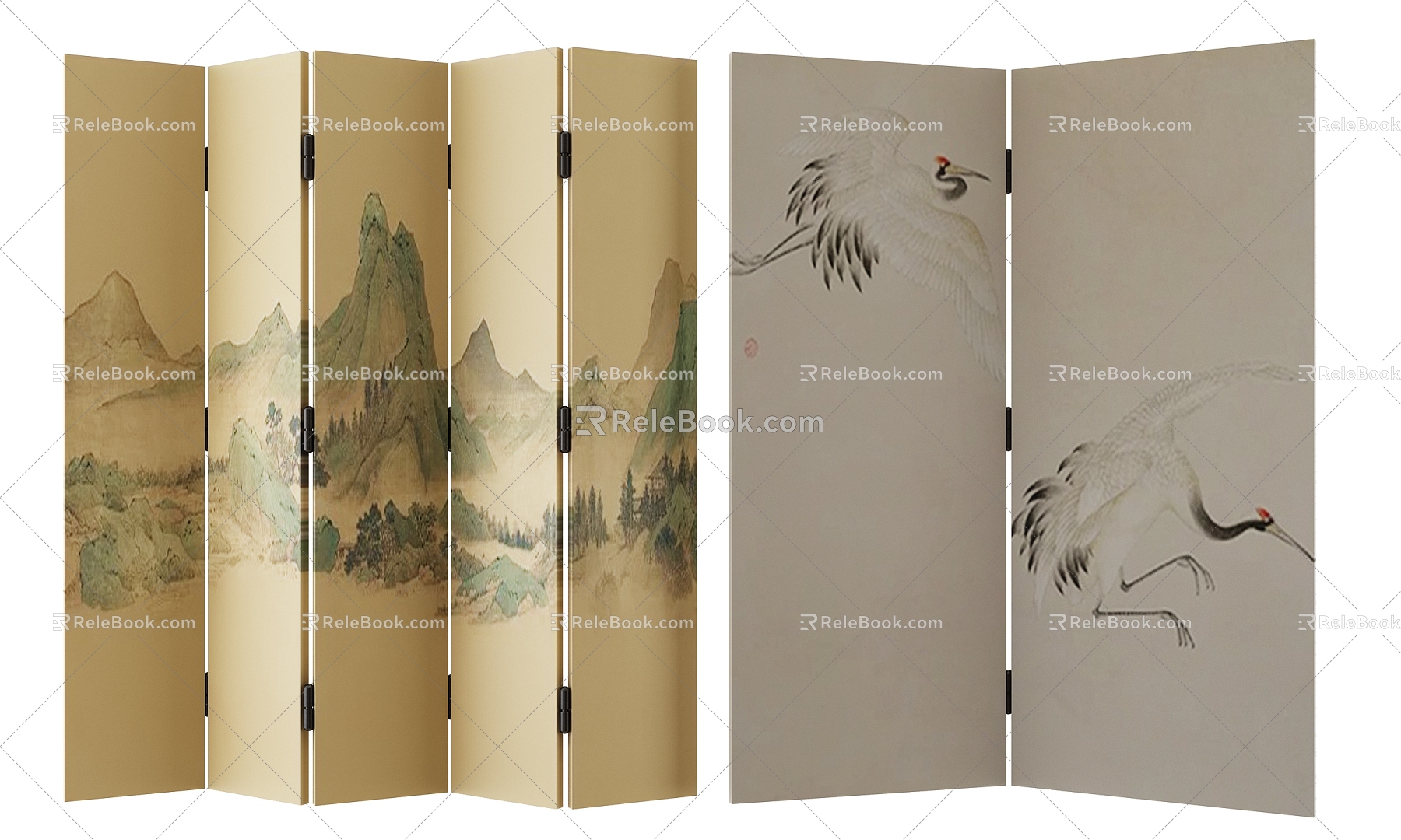 new chinese style screen 3d model