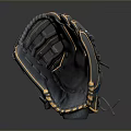 High Quality Professional Leather Baseball Glove With Dark And Yellow Stitching Design