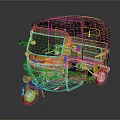 Yellow And Black Three Wheel Motorcycle Taxi With Roof And Passenger Seat
