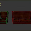 Vintage Brown Leather Sofa And Armchair Furniture Set For Living Room