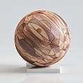 Modern wood grain ball 3d model