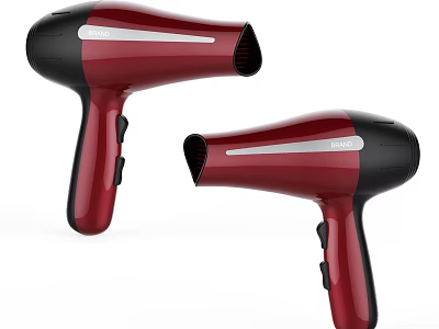 Modern Red And Black Hair Dryers For Daily Use With Sleek Design 3d model