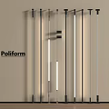 Poliform Sleek Vertical Lighting Fixtures With Modern Design And Linear Arrangement