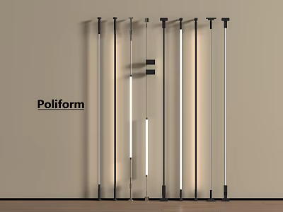 Poliform Sleek Vertical Lighting Fixtures With Modern Design And Linear Arrangement 3d model