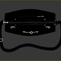 Black Handbag With Handheld Strap Detachable Shoulder Strap Metal Buckle And Minimalist Design