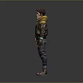 Adventurous Male Character 3D Model With Brown Hair Yellow Hoodie And Brown Jacket