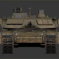 Detailed Military Tank 3D Model With Desert Brown Exterior Cannon And Armored Tracks