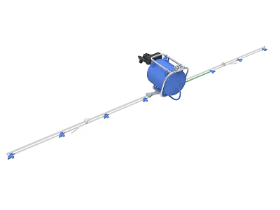 Agricultural Spraying Equipment with Blue Liquid Tank Long Pole And Multiple Nozzles For Garden Use 3d model