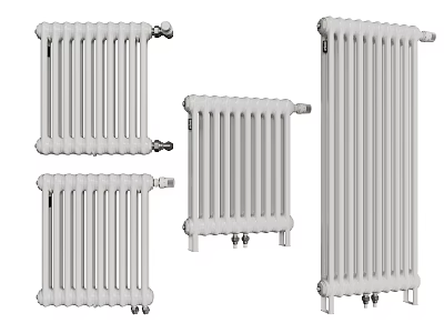 White Radiators in Various Styles for Home Heating Solutions 3d model